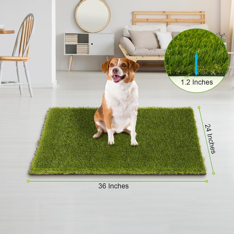 CooRug Fake Grass, 36 x 24 Inches Artificial Grass for Dogs, Realistic Turf for Indoor Outdoor Door Mat Balcony Patio Lawn Decoration - Image 2